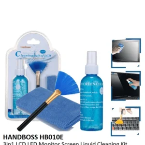 Handboss FH-HB010E LCD Cleaning Kit – Biological Ferment Cleanser, Pearl Wipe, Computer Brush for Laptops, LCDs, TVs, Cameras, and Office Equipment