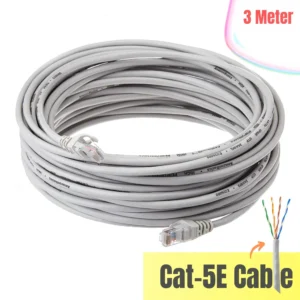 “CABLE INTERNET CAT5 3M High-Speed RJ45 UTP Patch Cable, CCA Conductor, Full HD 1080p, Anti-Magnetic Shield, Ethernet LAN Wire for Fast & Stable Network Connectivity”