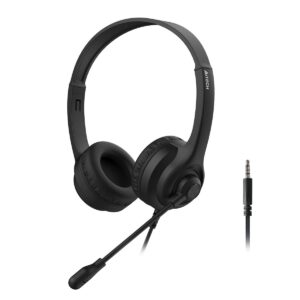 A4tech HS-8i Stereo Headset , Volume Control, Leather Ear Pads , Rotatable Mic – Black