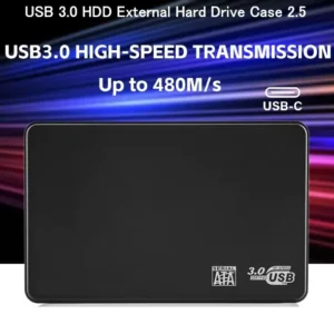 Q3 2.5″ HDD External Enclosure | USB 3.1 Type-C | Plug & Play | Tool-Free | Supports up to 4TB | Compatible with Windows & macOS | Slim & Portable Design