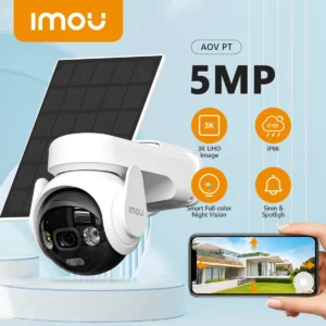 IMOU AOV PT 5MP Battery-Powered WiFi & 4G Camera | 3K UHD, AI Human Detection, Solar Panel Unlimited Power, 360° Pan/Tilt, Full-Color Night Vision, AOV 24/7 Recording