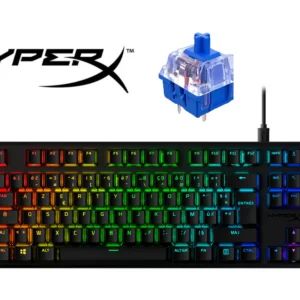 HyperX Alloy Origins Core PBT HX Blue Keyboard – Compact Tenkeyless, RGB Backlight, HyperX Blue Switches, Detachable USB-C Cable, 50g Actuation, Anti-Ghosting, Game Mode