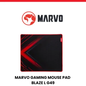 G49 Blaze L Gaming Mousepad – Medium Size 450x400mm, High-Density Waterproof Surface, Anti-Fray Edges, Optimized Tracking