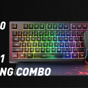 MARVO CM310 3-in-1 Gaming Combo | 87-Key RGB Membrane Keyboard | DPI Adjustable RGB Gaming Mouse | Non-Slip High-Density Mousepad | Durable & Water-Resistant Design