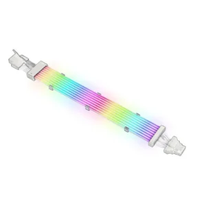 AsiaHorse 16AWG GPU 12VHPWR to 4-Pin 1-to-1 Dual SR ARGB Extension Cable White | 54 LEDs | 5V 3-Pin Sync | 340mm Length | Silver-Plated Wire | Silicone Build