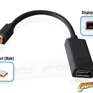 MINI DISPLAY PORT MALE TO FEMALE DISPLAY PORT 15CM
