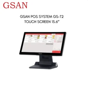 GSAN GS-T2 POS System – 15.6″ Touchscreen, Intel i5 5th Gen, 8GB DDR3, 256GB SSD, LED8N Customer Display, Built-in Wi-Fi, Black, Dual RAM Slots