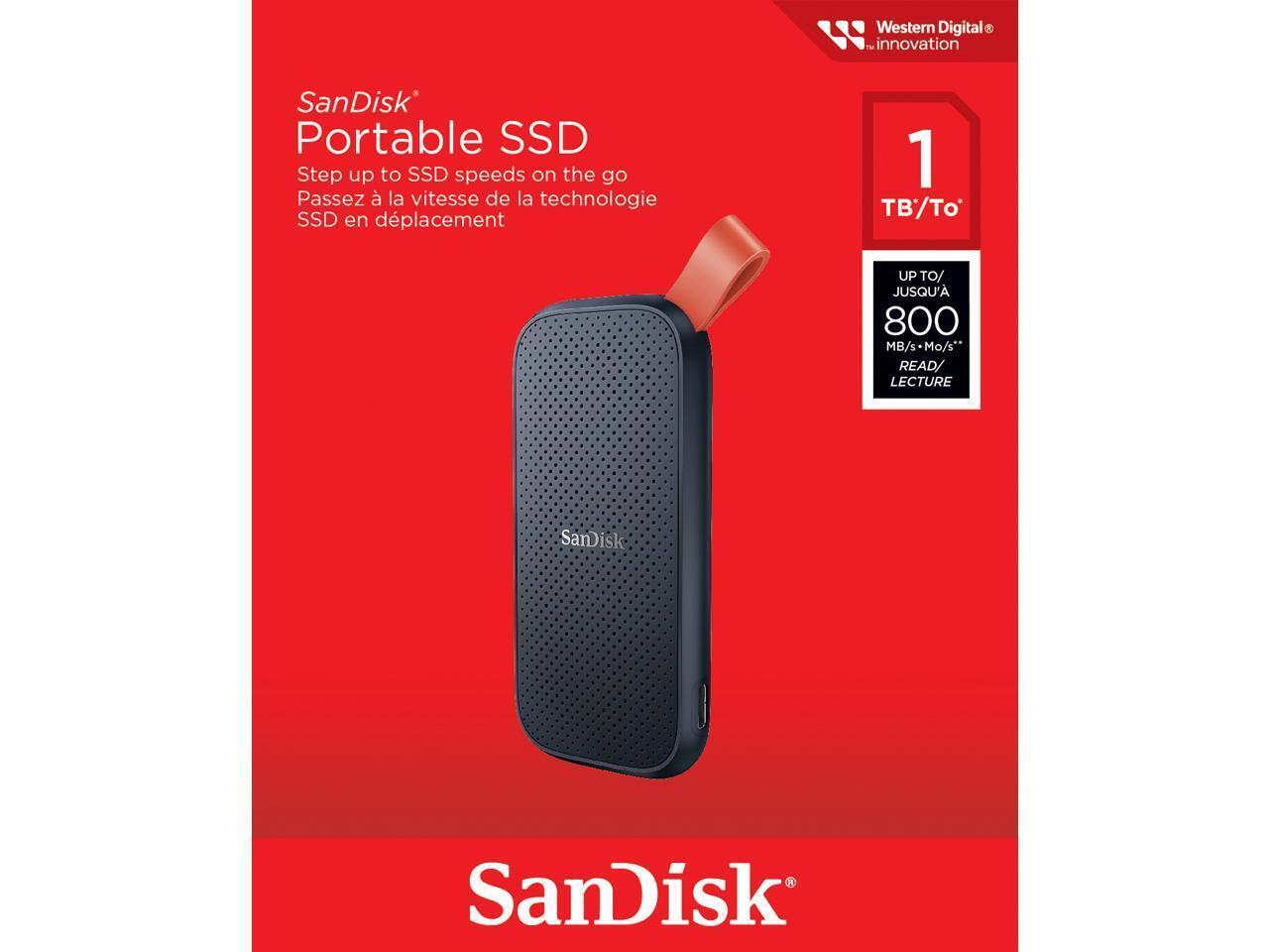 SanDisk 1TB Portable SSD – Up to 800MB/s, USB-C, USB 3.2 Gen 2, Updated Firmware – External Solid State Drive – SDSSDE30-1T00-G26