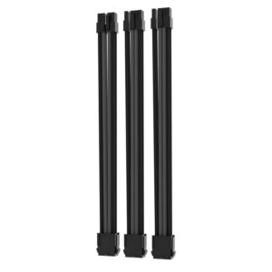 ASIAHORSE 18AWG 8(6+2) Pin GPU Extension Cable Kit – 3-Pack, 30cm, Phosphor Bronze Terminals, Black Shell, High-Durability PCIe Power Extension, Black-Grey