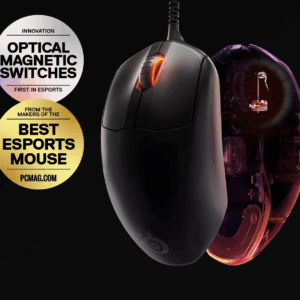 SteelSeries Esports FPS Gaming Mouse – Ultra Lightweight 69g – Prime Edition – 5 Programmable Buttons – 18K CPI TrueMove Pro Sensor – Magnetic Optical Switches – Customization – RGB Lighting – PC/Mac