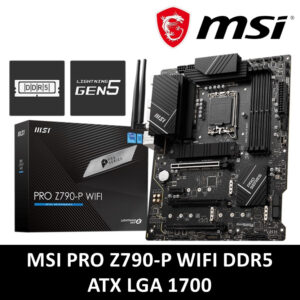 MSI PRO Z790-P WiFi ProSeries Motherboard (Supports 12th/13th Gen Intel Processors, LGA 1700, DDR5, PCIe 5.0, M.2, 2.5Gbps LAN, USB 3.2 Gen2, Wi-Fi 6E, ATX) ~- 1 Year Warranty