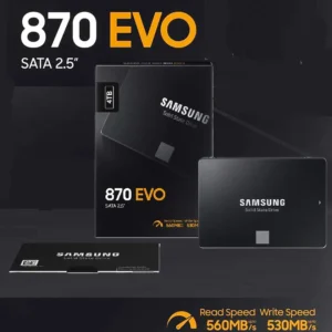 Samsung 870 EVO 4TB 2.5″ SATA III SSD – Up to 560MB/s Read, 530MB/s Write, V-NAND, AES 256-bit Encryption, for PC, Laptop, Mac, NAS, Video Recording