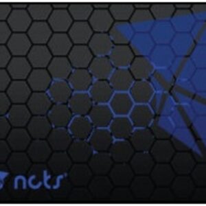 NCTS Large Size (440mm x  350mm x 4mm) Hexagonal Print , Precision Type Gaming Mouse Pad with Stitched Embroidery Edge, Premium-Textured Mouse Mat with Thick Non-Slip Rubber Base , Indigo &  Black
