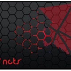 NCTS Large Size (440mm x  350mm x 4mm) Hexagonal Print , Precision Type Gaming Mouse Pad with Stitched Embroidery Edge, Premium-Textured Mouse Mat with Thick Non-Slip Rubber Base , Red &  Black