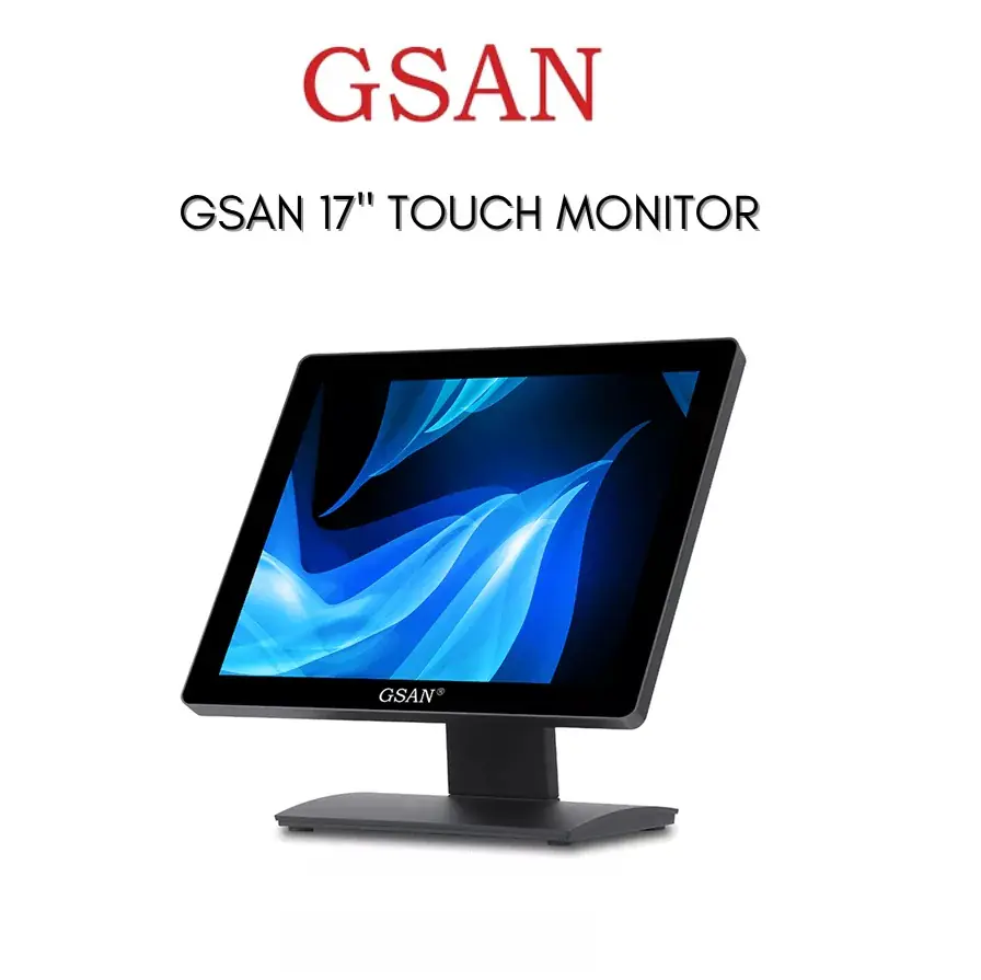 GSAN GS-1534 17″ Touch Monitor – Capacitive Touchscreen, 1280×1024 Resolution, 4:3 Ratio, VGA/HDMI/USB/DC Inputs, Black