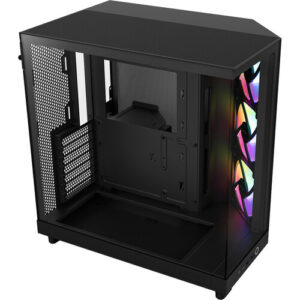 NZXT H6 Flow RGB Compact Dual-Chamber Mid-Tower Airflow Case | Includes 3 x 120mm RGB Fans  Black