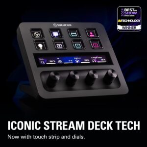 Elgato USB-C Stream Deck +, Audio Mixer, Production Console and Studio Controller for Content Creators, Streaming, Gaming, with Customizable Touch Strip dials and LCD Keys, Works with Mac and PC