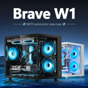 Segotep Brave W1 M-ATX Case | Compact Gaming Case with Tempered Glass | USB Type-C Support | Up to 240mm Liquid Cooling | Sleek, Airy Design | White