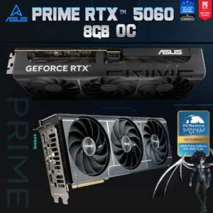 ASUS Prime GeForce RTX 5060 8GB GDDR7 OC Edition With Triple Axial-Tech Fans, 614 TOPs AI Performance , 2595MHz OC Mode , 3840 CUDA Core , Dual-BIOS, MaxContact Cooling, DLSS 4 AI Acceleration, PCIe 5.0, 4 Display Outputs 
