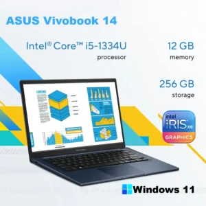 ASUS Vivobook 14 X1404VA Intel® Core i5-1334U | 12GB DDR4 RAM ; 256GB NVMe™ SSD | 14-inch FHD IPS Display | Intel Iris Xᵉ Graphics | Windows 11 | Quiet Blue 