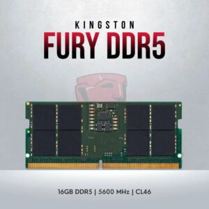 Kingston 16GB DDR5 5600MT/s SO-DIMM Laptop Memory – CL46 Low-Latency, 262-Pin, 1.25V Efficient Performance RAM for DDR5 Laptops – Model KVR56S46BS8-16