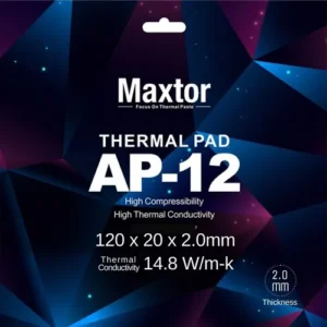 Maxtor AP-12 Thermal Pad – 14.8 W/m-K, Silicone-Based Non-Conductive Thermal Interface for CPU/GPU, RAM, M.2 SSDs, ICs, Consoles, 2mm