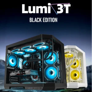 Segotep Lumi 3T M-ATX PC Case | Tempered Glass Side | USB Type-C | Supports 360mm Radiator | High Airflow Gaming Case | Compact & Sleek Design | BLACK