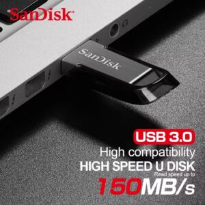 SanDisk Ultra Flair USB 3.0 Flash Drive 512GB – Up to 150MB/s High-Speed Transfer, Durable Metal Casing, USB-A Connector, Password Protection, Compact 4.5g Design, Black