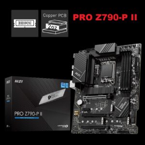 MSI PRO Z790-P II DDR5 Motherboard | Support Intel® Core™ 14th/ 13th/ 12th Gen | Dual Channel DDR5 7200+MHz (OC) | Extended Heatsink | 2.5G LAN | Intel Turbo USB 3.2 Gen 2 | 1 YEAR WARRANTY