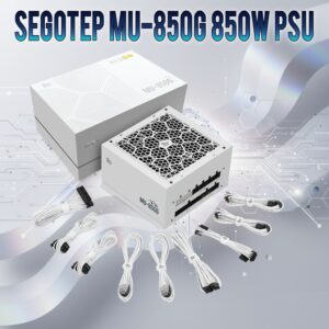 Segotep MU-850G Full Modular 850W PSU – ATX 3.0 + PCIe 5.0 Ready, 80 Plus Gold Certified, All-Japanese Capacitors, Silent FDB Fan | WHITE 