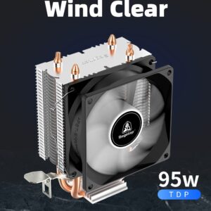 Segotep T2 Dual Heat Pipes CPU Cooler Processor 3 Pin Ventilator PC Quiet Intel LGA 1700 1200 115X AMD AM4 CPU Air Cooling – Fluid Bearing – Honeycomb Turbine
