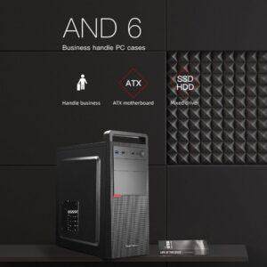 Segotep AND6 ATX PC Case with High-Quality SPCC Steel, USB 3.0, ATX/M-ATX/ITX Support, 330mm GPU Clearance, 160mm CPU Cooler Height, Multi-Drive Bays, Modern Home and Office Design