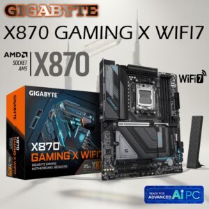 GIGABYTE AORUS X870 Gaming X WiFi7 AMD AM5 ATX Motherboard With DDR5 8200 MHz OC, PCIe 5.0 x16 Slot, Triple M.2, Dual USB4 40Gbps, 2.5GbE LAN & RGB Fusion Control