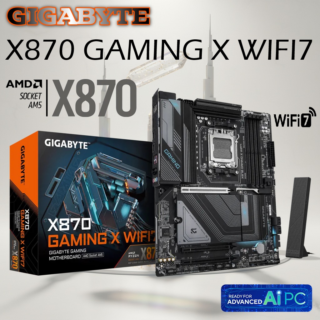GIGABYTE AORUS X870 Gaming X WiFi7 AMD AM5 ATX Motherboard With DDR5 8200 MHz OC, PCIe 5.0 x16 Slot, Triple M.2, Dual USB4 40Gbps, 2.5GbE LAN & RGB Fusion Control