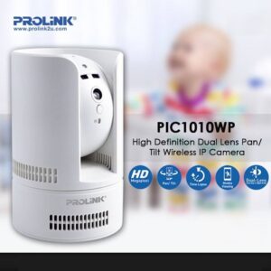 Prolink PIC1010WP Wireless IP Camera – HD Pan/Tilt, Dual Lens Day/Night Vision, Time-Lapse Recording, 2-Way Audio, Smart Alarm Detection, Plug & Play Setup