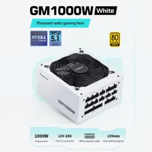 Segotep GM1000W 80+ Gold PSU | Fully Modular | PCIe 5.1 Ready | ATX 3.1 Compliant | Smart Cooling | High Efficiency | Wide Voltage Support | White