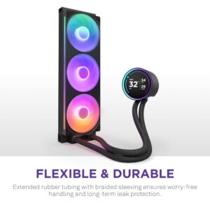 NZXT Kraken Elite 360 RGB 360mm AIO Liquid CPU Cooler With 2.72″ IPS LCD Display, Turbine Pump, RGB Core Fans, Copper Cold Plate & Intel/AMD Compatibility | BLACK