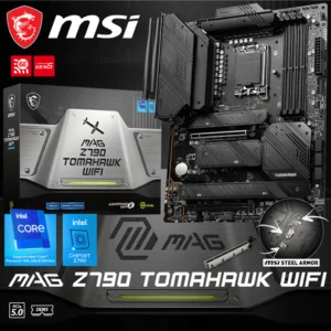 MSI MAG Z790 Tomahawk WiFi Gaming Motherboard (Supports 12th/13th/14th Gen Intel Processors, LGA 1700, DDR5, PCIe 5.0, M.2, 2.5Gbps LAN, USB 3.2 Gen2, HDMI/DP, Wi-Fi 6E, Bluetooth 5.3, ATX) | 1 YEAR WARRANTY