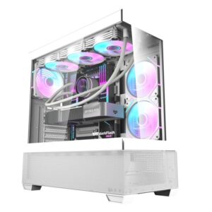 DARKFLASH DS900 Air ATX PC 5 FAN ARGB Case – WHITE