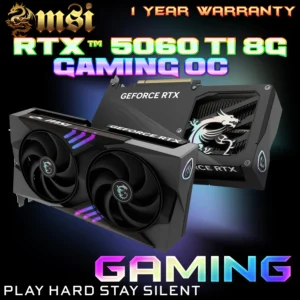 MSI GeForce RTX 5060 Ti 8GB GAMING OC GDDR7 Graphics Card With 2662MHz Boost, DLSS 4, Twin Frozr 10 Cooling, ATX 3.1 Support, And 128-Bit Bus | 1 YEAR WARRANTY