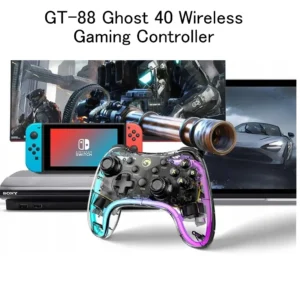 GT-88 Ghost 40 Wireless Gaming Controller | Android / iOS / PC / PS3 / PS4 / Nintendo Switch | 8-12H Playtime | 3D Joystick | Ergonomic Anti-Slip Grip | Mobile Stand 8.5CM