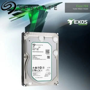 Seagate Exos 7E8 4TB Enterprise HDD with 7200 RPM, 256MB Cache, 12Gb/s SAS, SATA, PowerChoice Technology, 2M MTBF, and Enhanced Security for Reliable Bulk Data Storage | USED