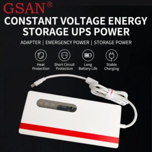 GSAN 90W Portable UPS Backup Power Supply 12V 7500mA With Zero-Delay Switching, LED Battery Display, Dual Output, Silent Operation, CE FCC Certified