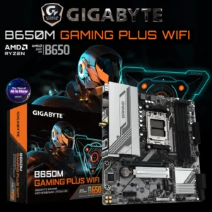 GIGABYTE B650M Gaming Plus WiFi AM5 LGA 1718 AMD B650 Micro ATX , DDR5, PCIe 4.0 M.2, PCIe 4.0, USB 3.2 Gen 1 Type-C, Wi-Fi 6E, 2.5GbE LAN ; 2*DP, HDMI ,AMD EXPO™ & Intel® XMP Memory Module Support ;  for Ryzen 7000 Series / Ryzen 8000 Series 