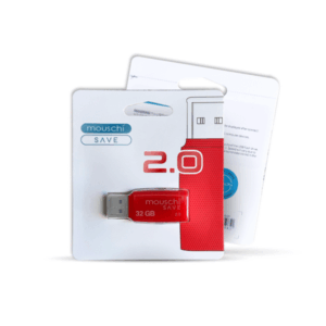 Mouschi Save 32GB USB Flash Drive – USB 2.0, Red, Lightweight & Compact, Plug-and-Play, Wide Compatibility with PCs, TVs, Printers, and More. 