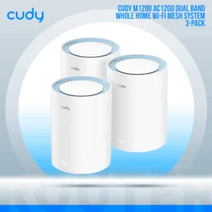 Cudy AC1200 Dual Band Mesh WiFi System (3-Pack) – 4-Stream Wi-Fi 5, 867+300 Mbps, MU-MIMO, Fast Roaming, VPN Support, App Control, WPA3 Security