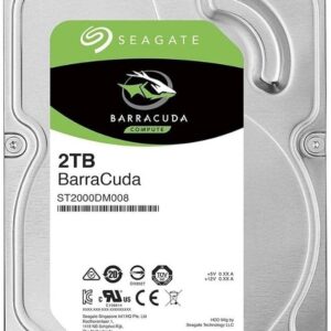 Seagate BarraCuda 2TB 3.5″ Internal Hard Drive – 7200RPM SATA3 HDD, High-Speed Performance, Reliable Storage for Desktop PCs, Data Recovery Support, Silver