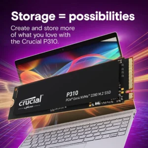 Crucial P310 4TB  Gen4 M.2 NVMe SSD – 7100MB/s Read, Power Efficient, 20% Faster Bootups & Gaming, Backward Compatible, High-Speed Internal Storage