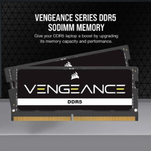 CORSAIR VENGEANCE SODIMM DDR5 RAM 32GB (2×16 GB) 5600MHz CL48 1.1V Laptop MemoryUltra-Fast PC5-44800 Performance, Wide Intel & AMD Compatibility | Black ~ CMSX32GX5M2A5600C48 