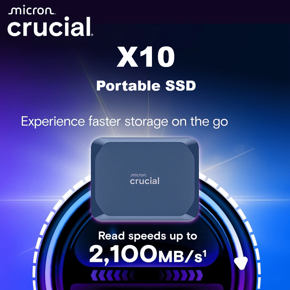 Crucial X10 2TB Portable SSD – 2100MB/s USB 3.2 Gen 2×2 External Drive, IP65 Water & Dust Resistant, Drop-Safe 3m, Ultra-Compact Rugged Storage for Windows/Mac/Android/iPad/PC/Linux | NAVY BLUE ~ CT2000X10SSD9